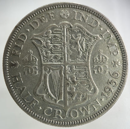 1936 George V Half - Crown Silver Coin | Fine Collectable Grade