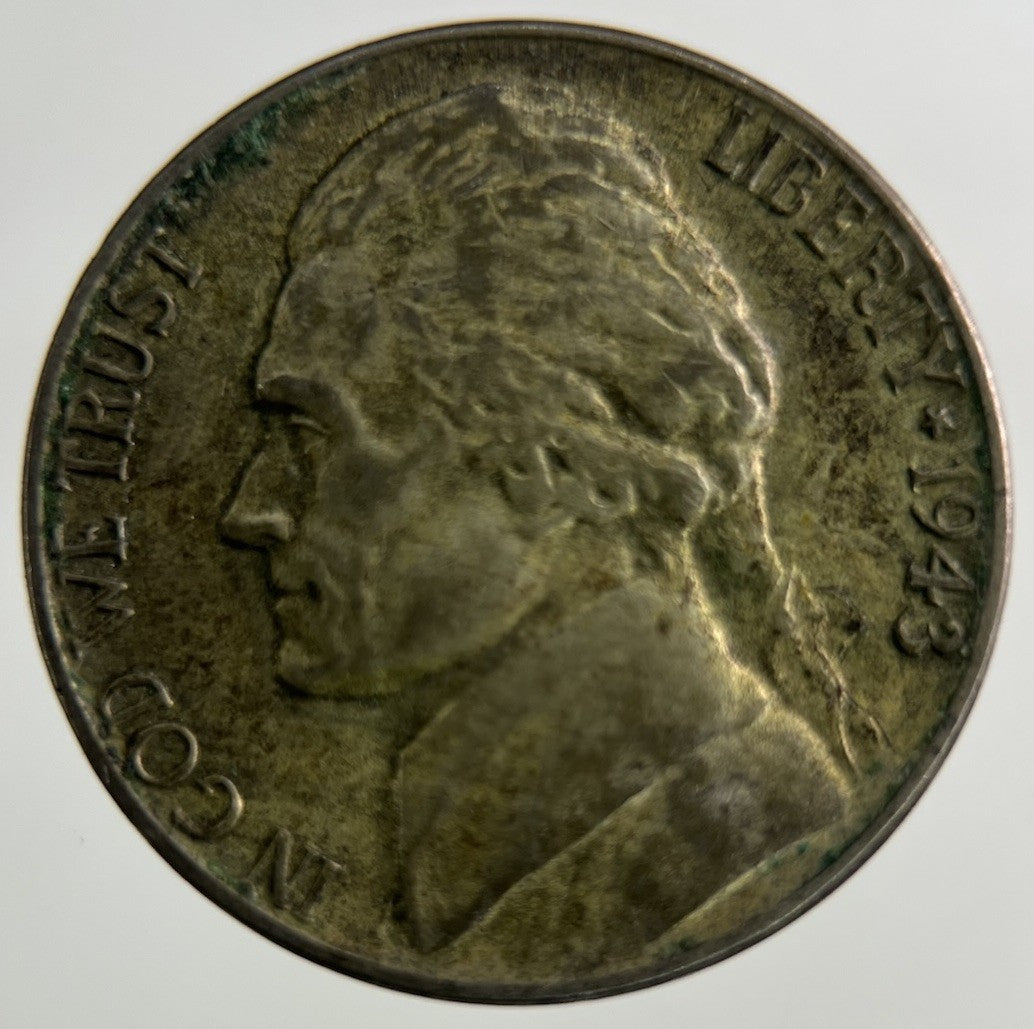 1943 US USA Jefferson Nickel Silver Coin | Fine Collectable Grade