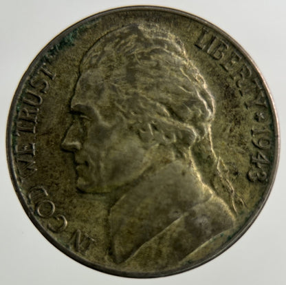 1943 US USA Jefferson Nickel Silver Coin | Fine Collectable Grade