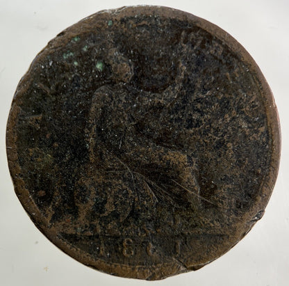 1861 Victoria Half - Penny Coin | Fair Grade
