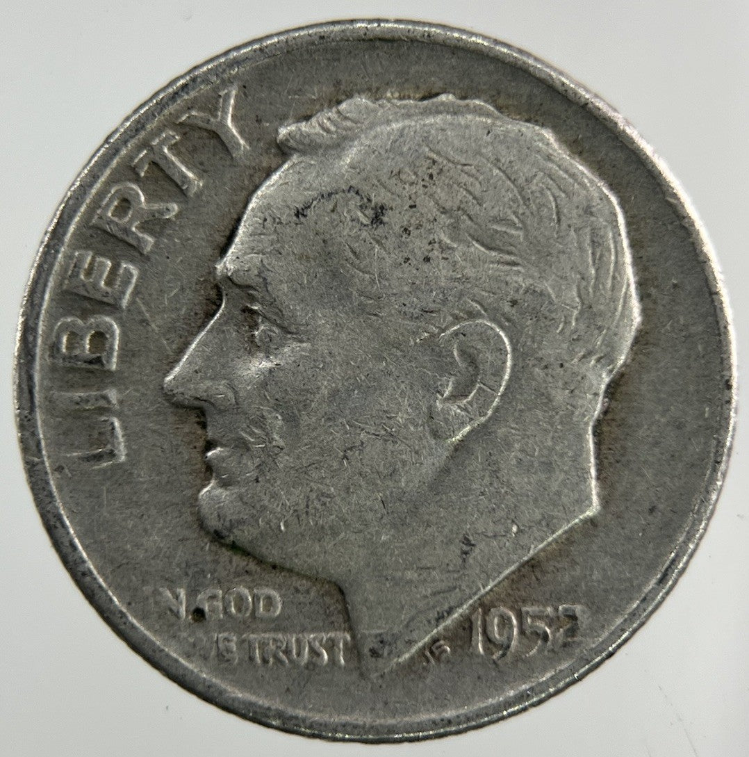 1952 - D US USA Roosevelt Dime Silver Coin | Collectable Grade