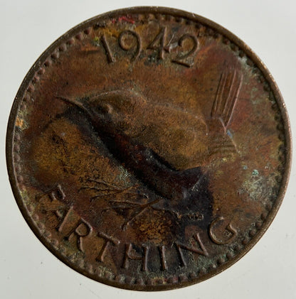 1942 George VI Wren Farthing Coin | Fine Collectable Grade