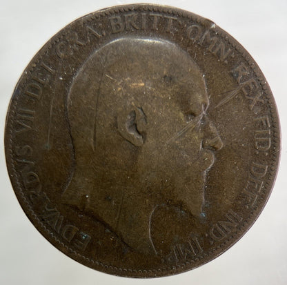 1907 Edward VII One Penny Coin | Fair Grade