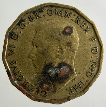1942 George VI Brass Threepence Coin | Fine Collectable Grade