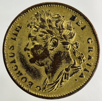1825 Gilded George IV Farthing Coin | Very High Grade
