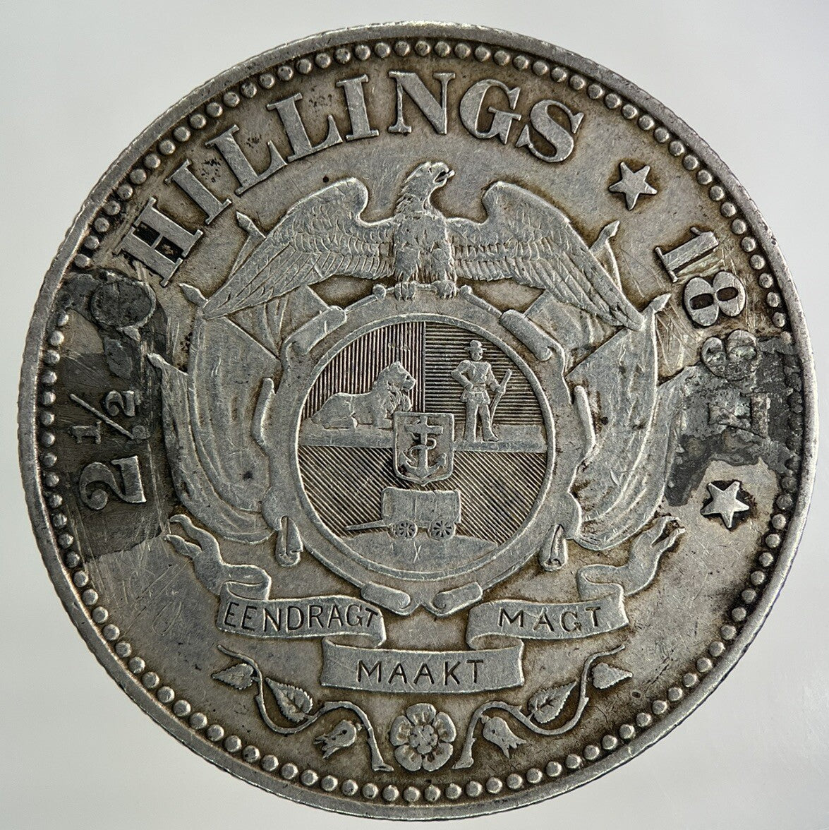 1897 South Africa Half - Crown Silver Coin | Fine Collectable Grade