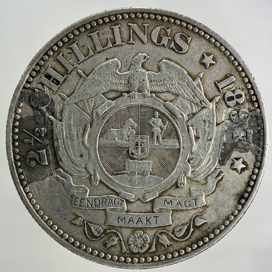 1897 South Africa Half - Crown Silver Coin | Fine Collectable Grade
