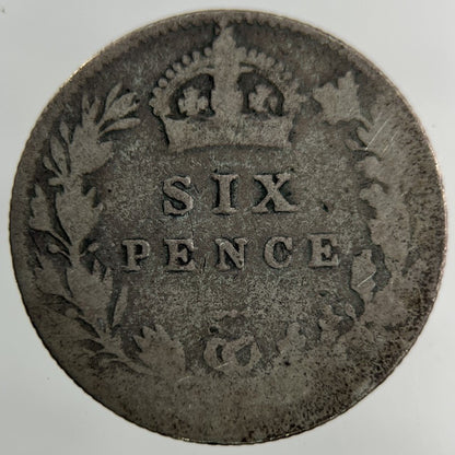 Edward VII Sixpence Silver Coin | Fair Grade