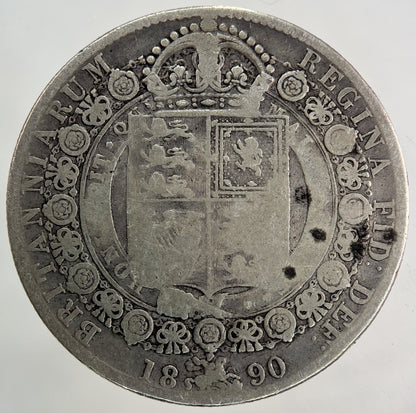 1890 Victoria Half - Crown Silver Coin | Collectable Grade