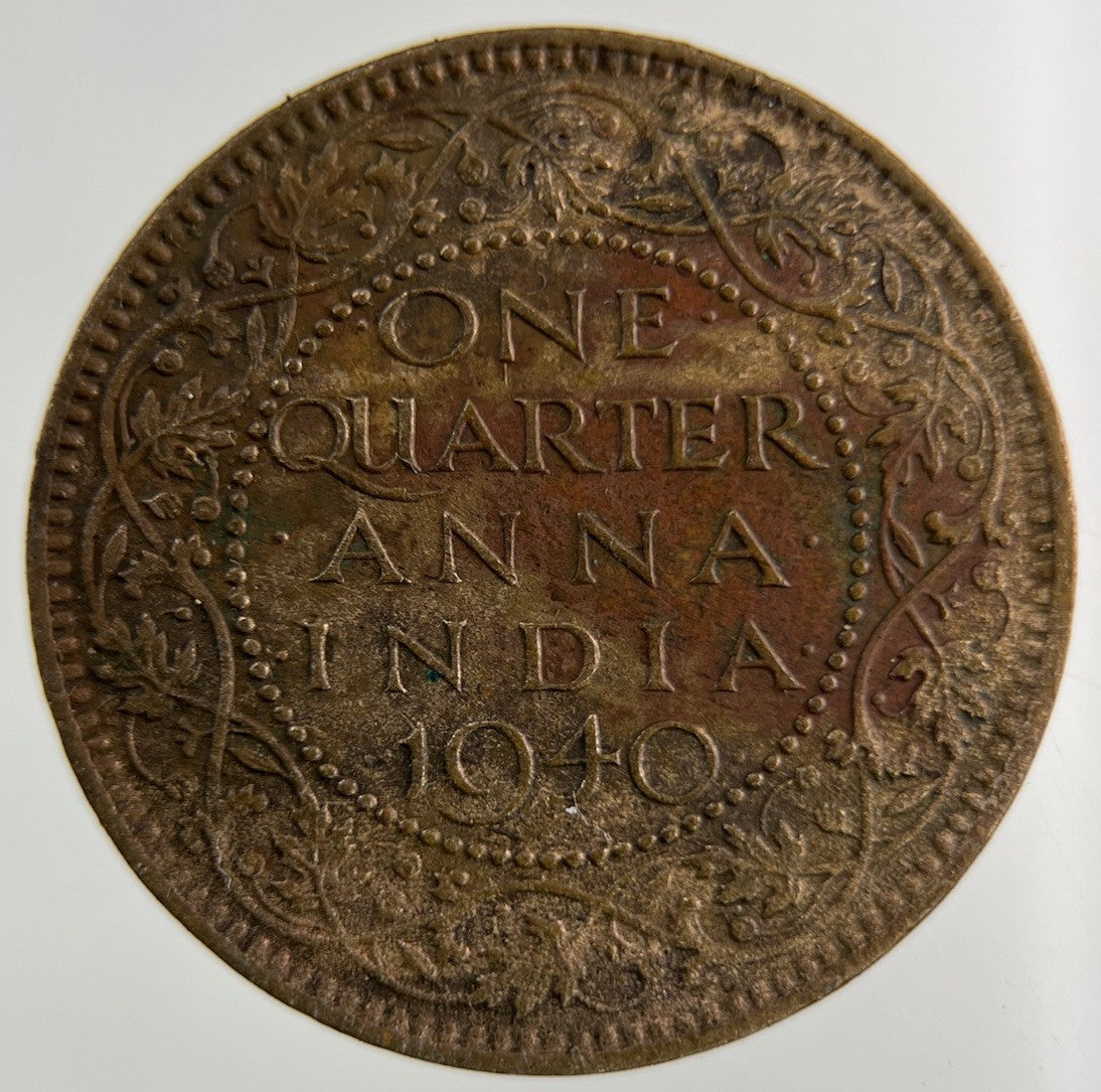 1940 India Quarter 1/4 Anna Coin | Collectable Grade