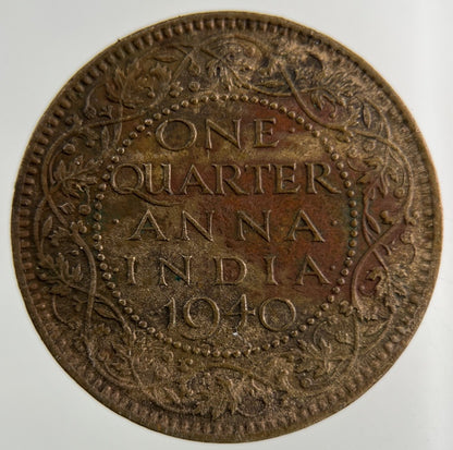 1940 India Quarter 1/4 Anna Coin | Collectable Grade