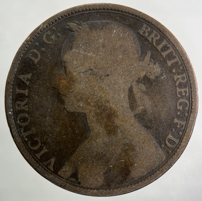 1890 Victoria One Penny Coin | Collectable Grade
