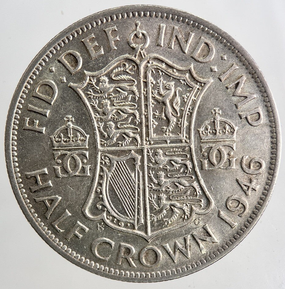 1946 George VI Half - Crown Silver Coin | Fine Collectable Grade | a9150