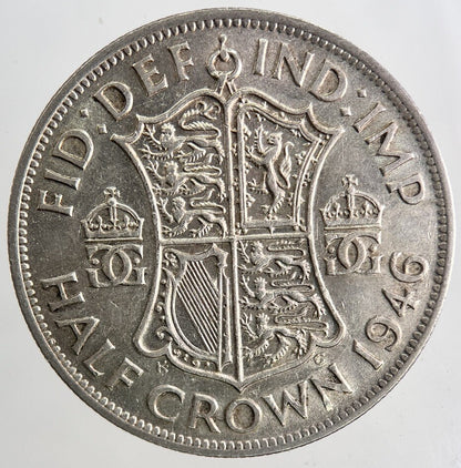 1946 George VI Half - Crown Silver Coin | Fine Collectable Grade | a9150