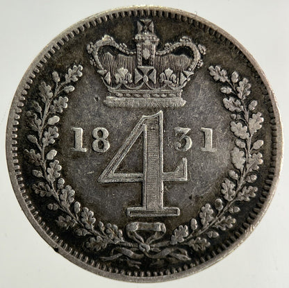 1831 William IV Maundy Four - Pence Silver Coin | Very High Grade