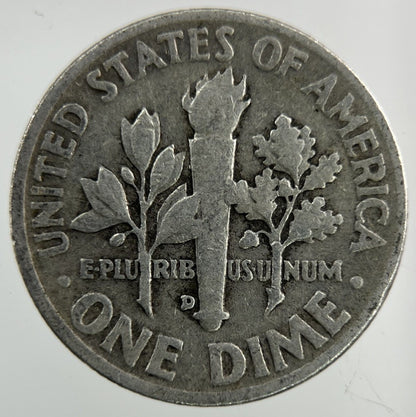 1954 - D US USA Roosevelt Dime Silver Coin | Collectable Grade