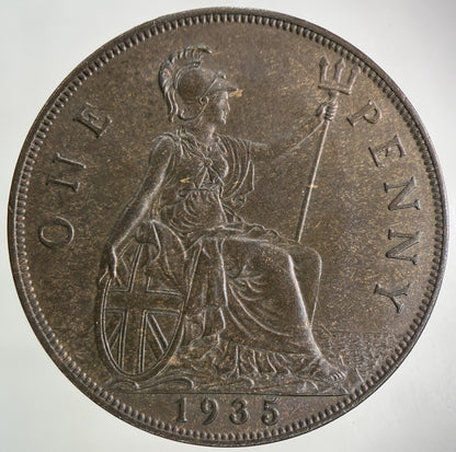 1935 George V One Penny Coin | Very Fine Grade