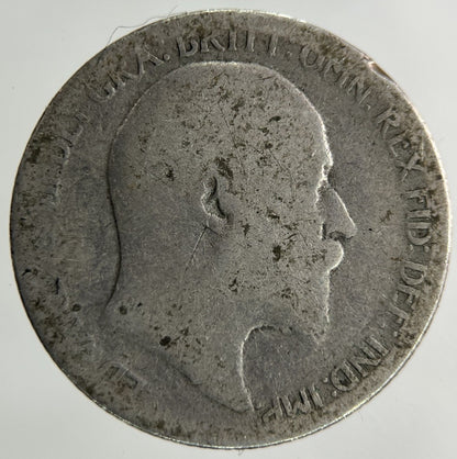 1903 Edward VII Sixpence Silver Coin | Worn Grade