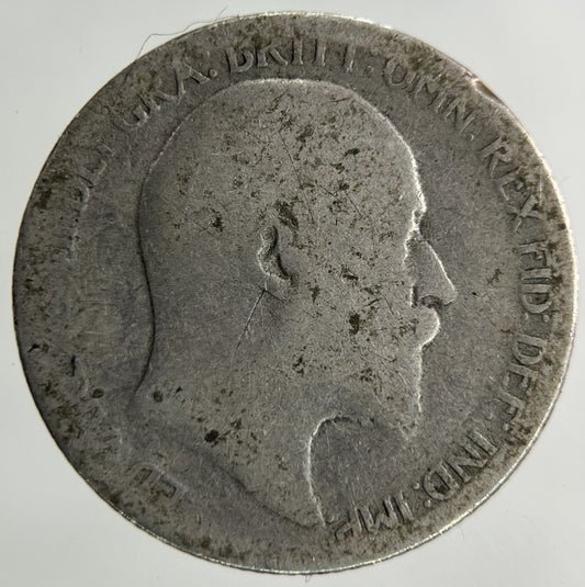 1903 Edward VII Sixpence Silver Coin | Worn Grade