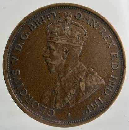 1911 Australia One Penny Coin | Fine Collectable Grade