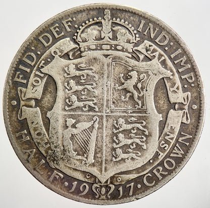 1917 George V Half - Crown Silver Coin | Fine Collectable Grade