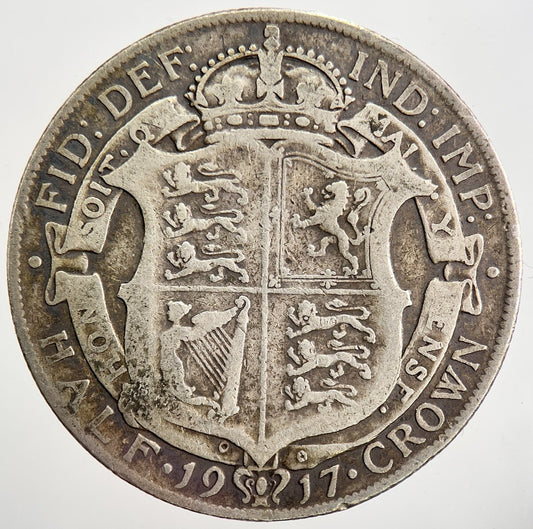 1917 George V Half - Crown Silver Coin | Fine Collectable Grade