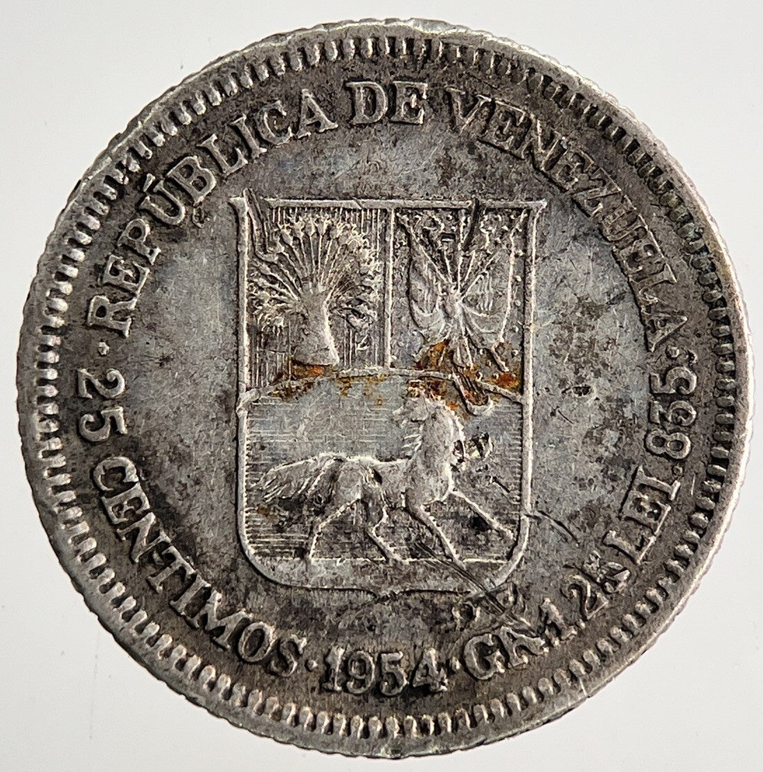 1958 Venezuela 25 Centimos Silver Coin | Fine Collectable Grade | a9670