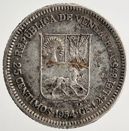 1958 Venezuela 25 Centimos Silver Coin | Fine Collectable Grade | a9670