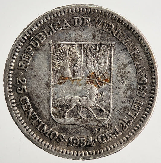 1958 Venezuela 25 Centimos Silver Coin | Fine Collectable Grade | a9670