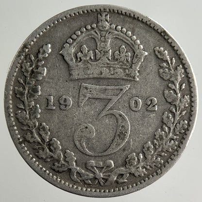 1902 Edward VII Threepence Silver Coin | Collectable Grade