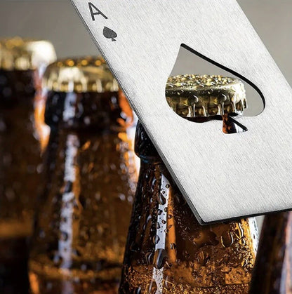 2 x Metal Black & Silver Ace Playing Card Bottle Opener Premium Gift UK