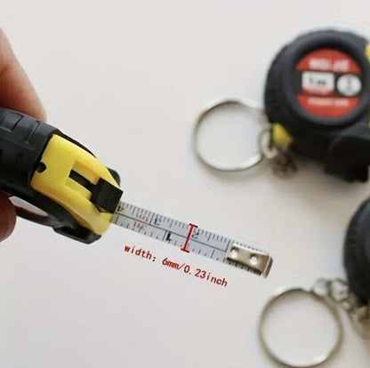 1 x Mini Tape - Measure 1 Meter / 100cm Shaped Keyring Premium Keychain Gift UK