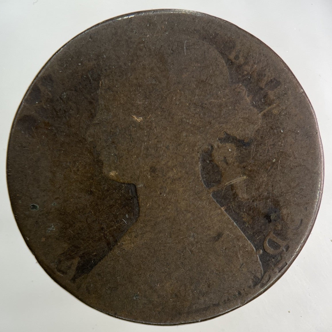 1861 Victoria One Penny Coin | Worn Grade