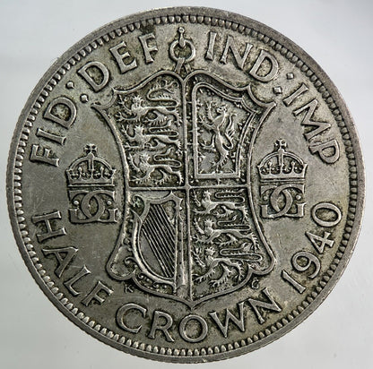 1940 George VI Half - Crown Silver Coin | Fine Collectable Grade