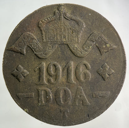 1916 Germany East Africa 20 Heller DOA Coin | Fine Collectable Grade