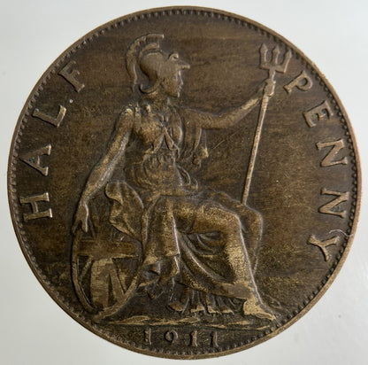 1911 George V Half - Penny Coin | Fine Collectable Grade