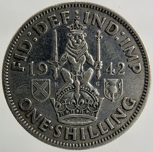 1942 George VI Shilling Silver Coin | Fine Collectable Grade