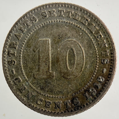 1918 Straits Settlements 10 Cents Silver Coin | Collectable Grade