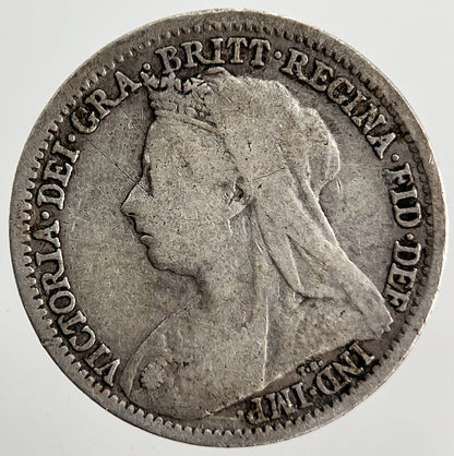 1900 Victoria Veiled Head Threepence Silver Coin | Collectable Grade | a2527