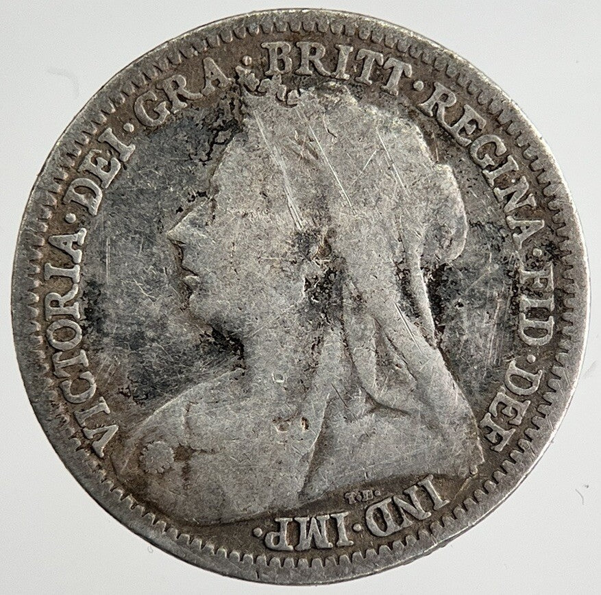 1900 Victoria Threepence Silver Coin | Fine Collectable Grade | a8499