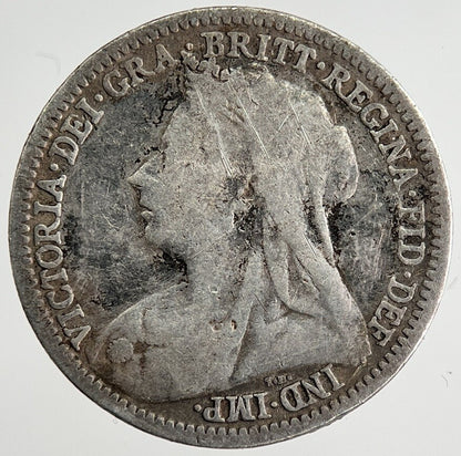 1900 Victoria Threepence Silver Coin | Fine Collectable Grade | a8499