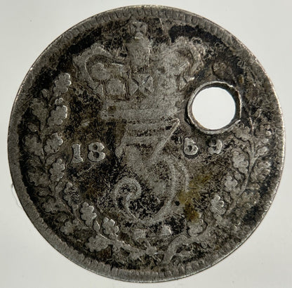 1859 Victoria Threepence Silver Coin | Collectable Grade
