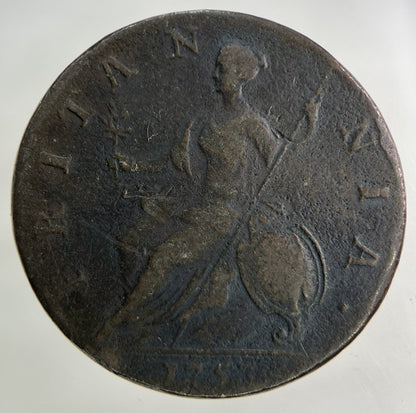 1753 George II 2nd Half - Penny Coin | Fine Collectable Grade