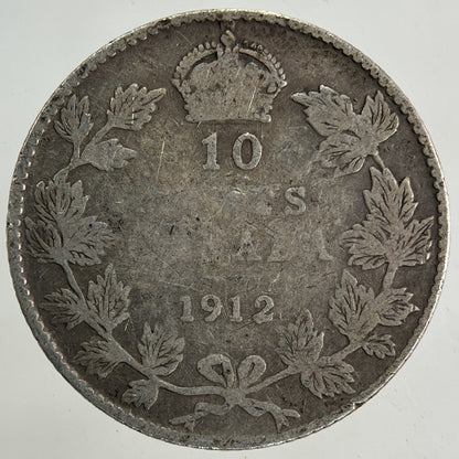 1912 Canada 10 Cents Silver Coin | Collectable Grade