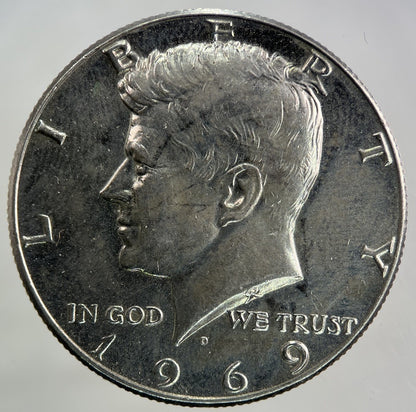 1969 - D US USA Kennedy Half Dollar Silver Coin | Fine Collectable Grade