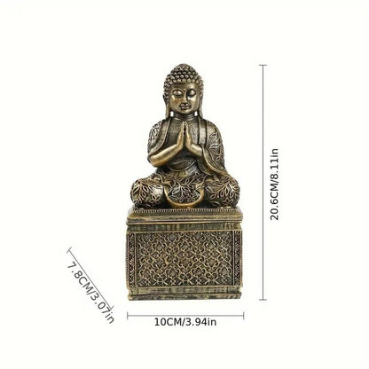 Folded Hands Meditating Buddha Statue Jewellery Box Home Sculpture Gift UK