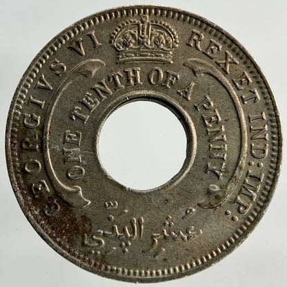 1945 West Africa 1/10 One Tenth Of A Penny Coin | Very Fine Grade