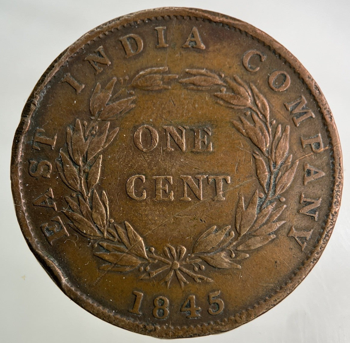 1845 East India Company One Cent Coin | Fine Collectable Grade