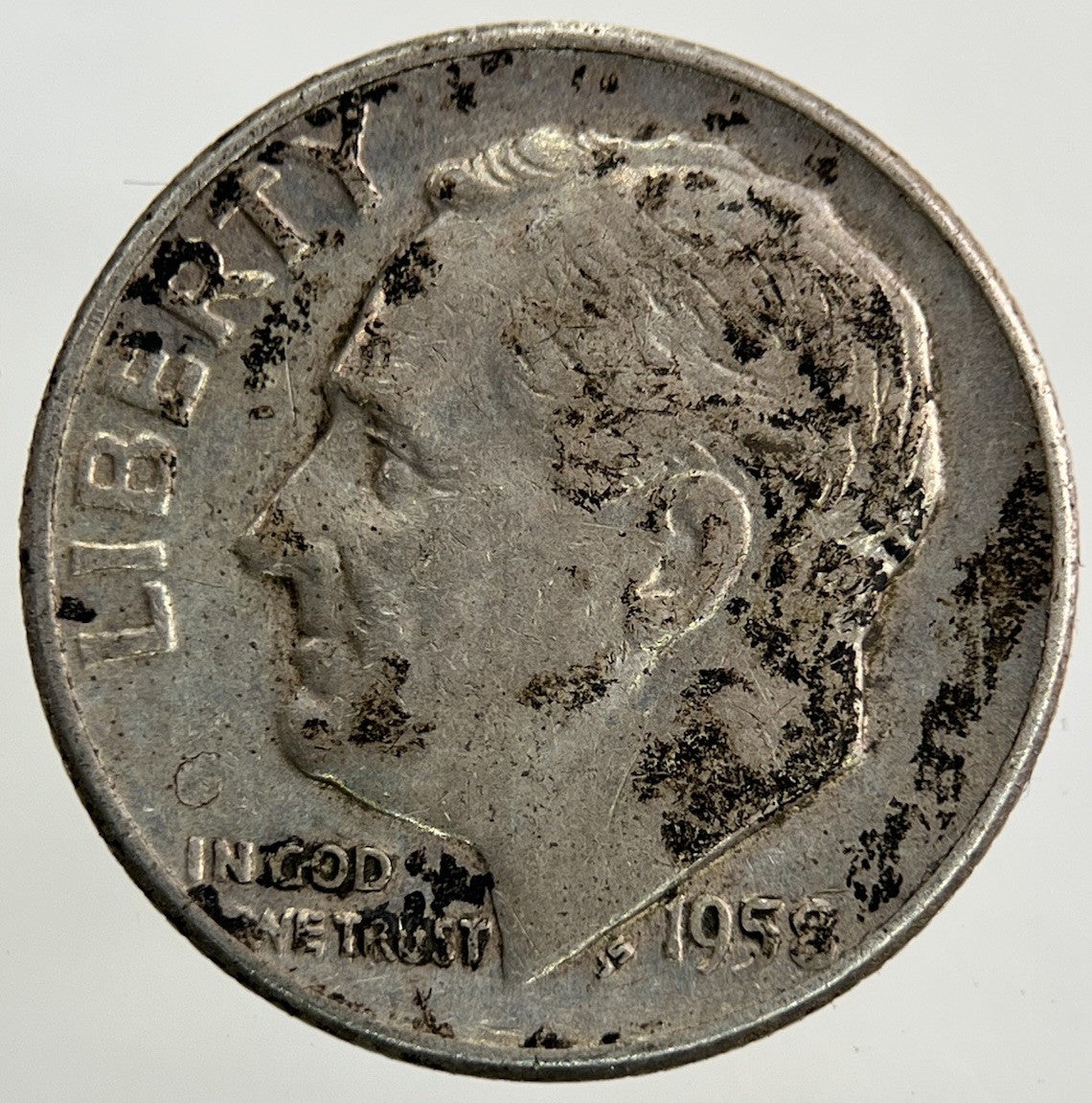 1958 - D US USA Roosevelt Dime Silver Coin | Collectable Grade