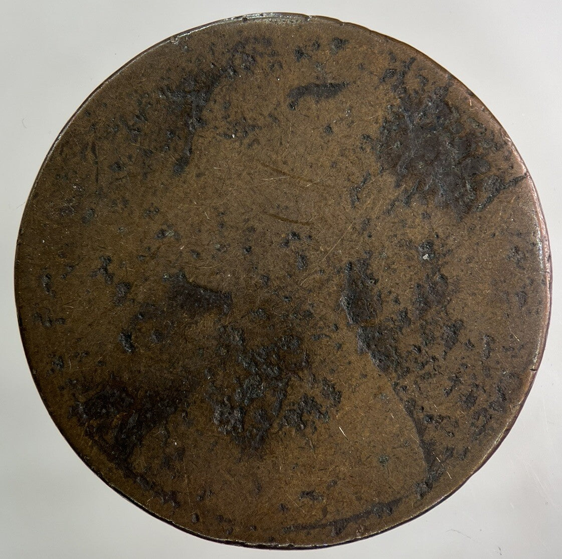 1863 Victoria One Penny Coin | Worn Grade